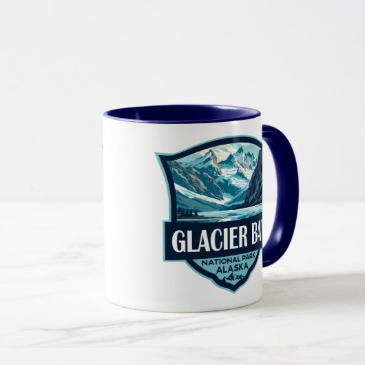 Glacier Bay National Park Illustratie Retro Mok (Voorkant rechts)