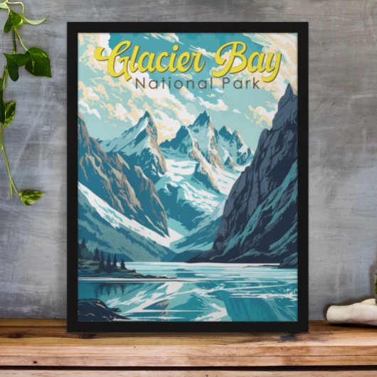 Glacier Bay National Park Illustratie Retro Poster