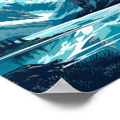 Glacier Bay National Park Illustratie Retro Poster (Hoek)