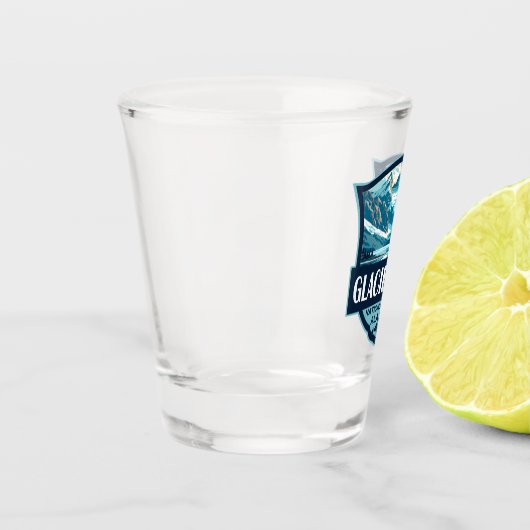 Glacier Bay National Park Illustratie Retro Shot Glas (Links)