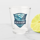 Glacier Bay National Park Illustratie Retro Shot Glas (Voorkant)