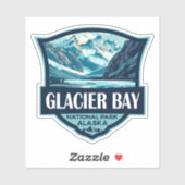 Glacier Bay National Park Illustratie Retro Sticker (Vel)