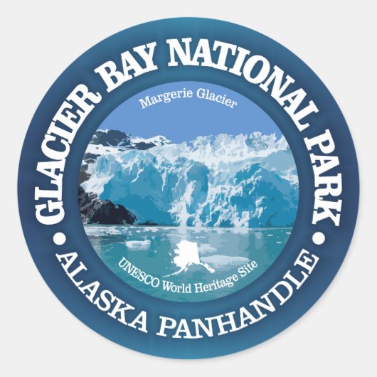 Glacier Bay National Park (kleur) Ronde Sticker (Voorkant)