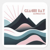 Glacier Bay National Park Kleurrijke heuvels Vierkante Sticker (Voorkant)