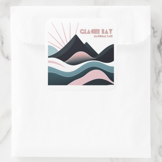 Glacier Bay National Park Kleurrijke heuvels Vierkante Sticker (Tas)