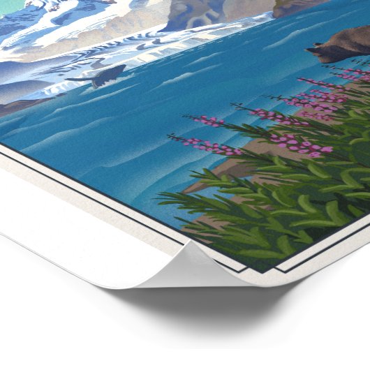 Glacier Bay National Park Litho Artwork Poster (Hoek)