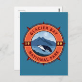 Glacier Bay National Park Orca Retro Compass Briefkaart (Voorkant / Achterkant)