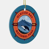 Glacier Bay National Park Orca Retro Compass Keramisch Ornament (Rechts)