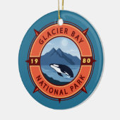 Glacier Bay National Park Orca Retro Compass Keramisch Ornament (Links)