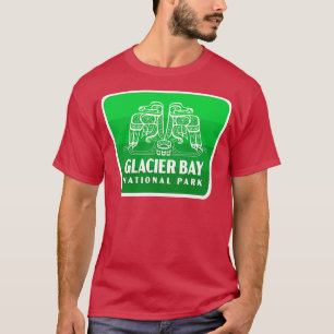 Glacier Bay National Park Retro Bird Badge Groen T-shirt