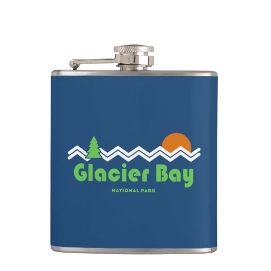Glacier Bay National Park Retro Heupfles (Voorkant)