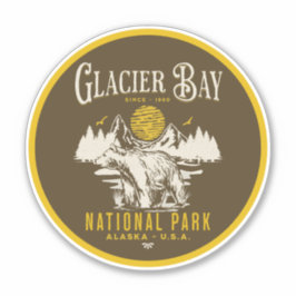 Glacier Bay National Park Retro Nature Scene Sticker