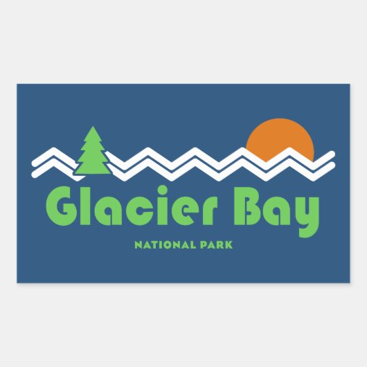 Glacier Bay National Park Retro Rechthoekige Sticker (Voorkant)
