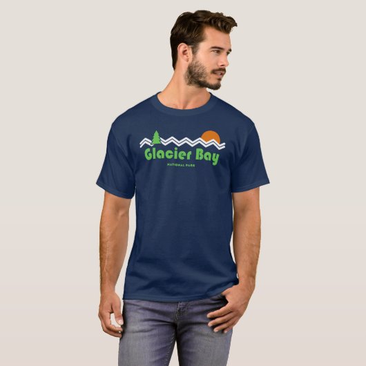 Glacier Bay National Park Retro T-shirt (Voorkant volledig)