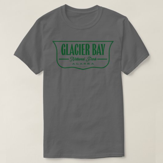 Glacier Bay National Park Shield Green T-shirt (Design voorkant)