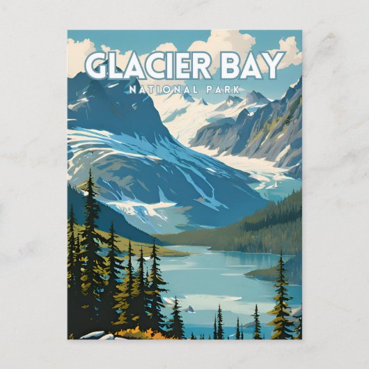 Glacier Bay National Park Travel Poster Briefkaart (Voorkant)