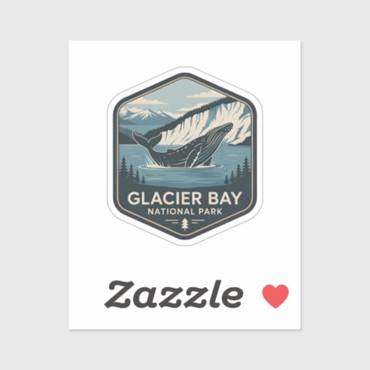 Glacier Bay National Park Walvis Badge Sticker (Vel)