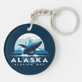 Glacier Bay Whale - Alaska Sleutelhanger (Achterkant)