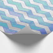 Glacier Blue Chevron Pattern Cadeaupapier (Hoek)