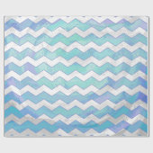 Glacier Blue Chevron Pattern Cadeaupapier (Vlak)