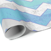 Glacier Blue Chevron Pattern Cadeaupapier (Rol Hoek)