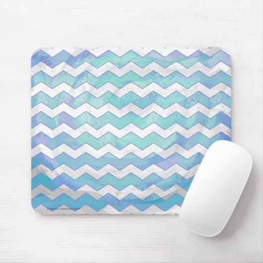 Glacier Blue Chevron Pattern Muismat (Met muis)