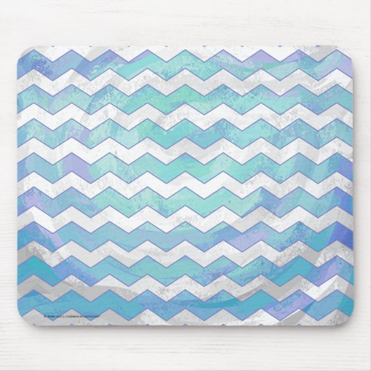 Glacier Blue Chevron Pattern Muismat (Voorkant)