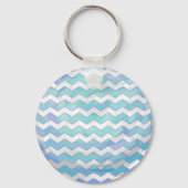 Glacier Blue Chevron Pattern Sleutelhanger (Voorkant)