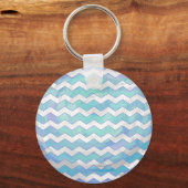 Glacier Blue Chevron Pattern Sleutelhanger (Voorkant)