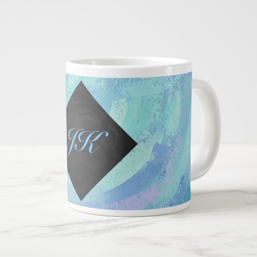 Glacier Blue Monogram Grote Koffiekop (Voorkant rechts)