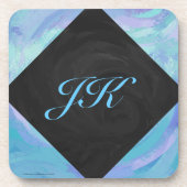 Glacier Blue Monogram Onderzetter (Voorkant)