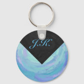 Glacier Blue Monogram Sleutelhanger (Voorkant)
