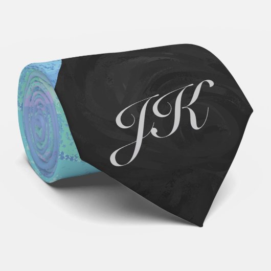 Glacier Blue Monogram Stropdas (Opgerold)