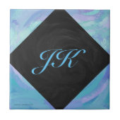 Glacier Blue Monogram Tegeltje (Voorkant)