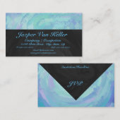 Glacier Blue Monogram voor en achter Visitekaartje (Voorkant / Achterkant)