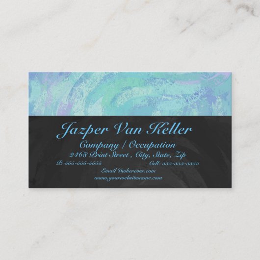 Glacier Blue Monogram voor en achter Visitekaartje (Voorkant)