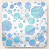 Glacier Blue Polka Dot Pattern Bier Onderzetter (Voorkant)