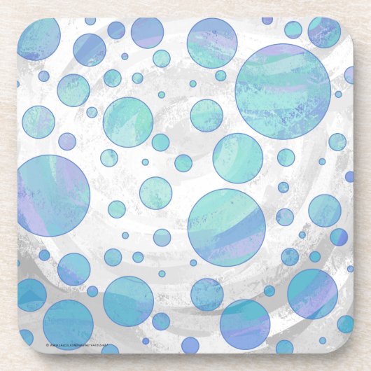 Glacier Blue Polka Dot Pattern Bier Onderzetter (Voorkant)