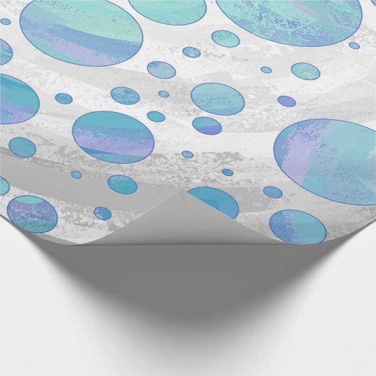 Glacier Blue Polka Dot Pattern Cadeaupapier (Hoek)