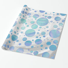 Glacier Blue Polka Dot Pattern Cadeaupapier