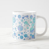 Glacier Blue Polka Dot Pattern Grote Koffiekop (Rechts)