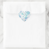 Glacier Blue Polka Dot Pattern Hart Sticker (Tas)