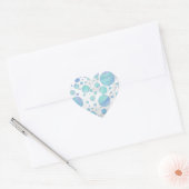 Glacier Blue Polka Dot Pattern Hart Sticker (Envelop)