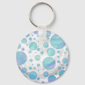 Glacier Blue Polka Dot Pattern Sleutelhanger (Voorkant)
