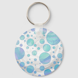 Glacier Blue Polka Dot Pattern Sleutelhanger
