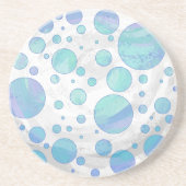Glacier Blue Polka Dot Pattern Zandsteen Onderzetter (Voorkant)