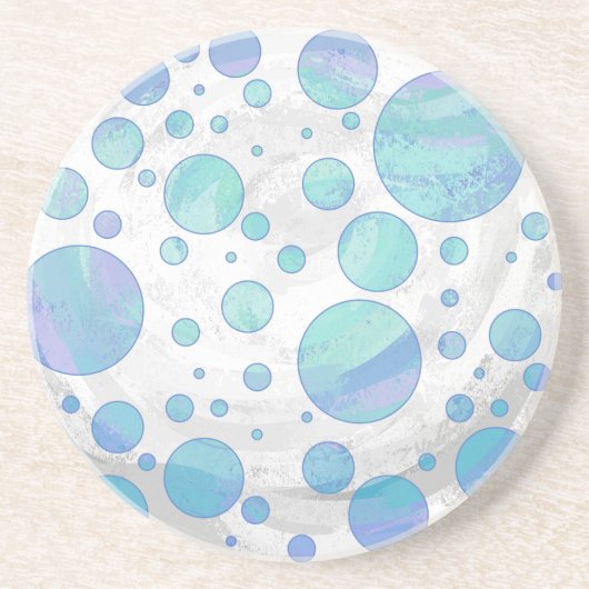 Glacier Blue Polka Dot Pattern Zandsteen Onderzetter (Voorkant)