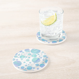 Glacier Blue Polka Dot Pattern Zandsteen Onderzetter