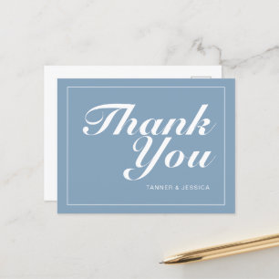 Glacier Blue & White Modern minimalist Hartelijk d Briefkaart