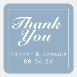 Glacier Blue & White Modern minimalist Hartelijk d Vierkante Sticker